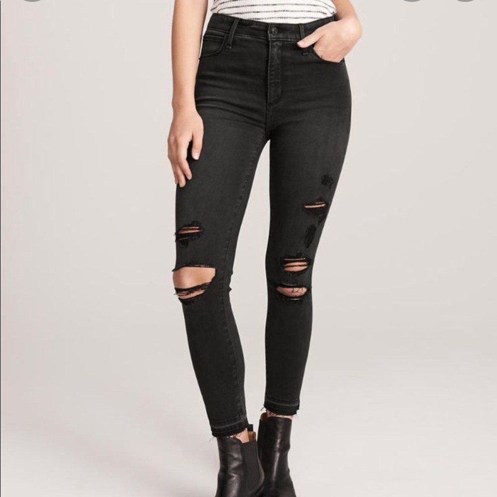 Abercrombie & Fitch, AF Ultra High Rise ankle Skinny, Simone ankle black, 28, 6